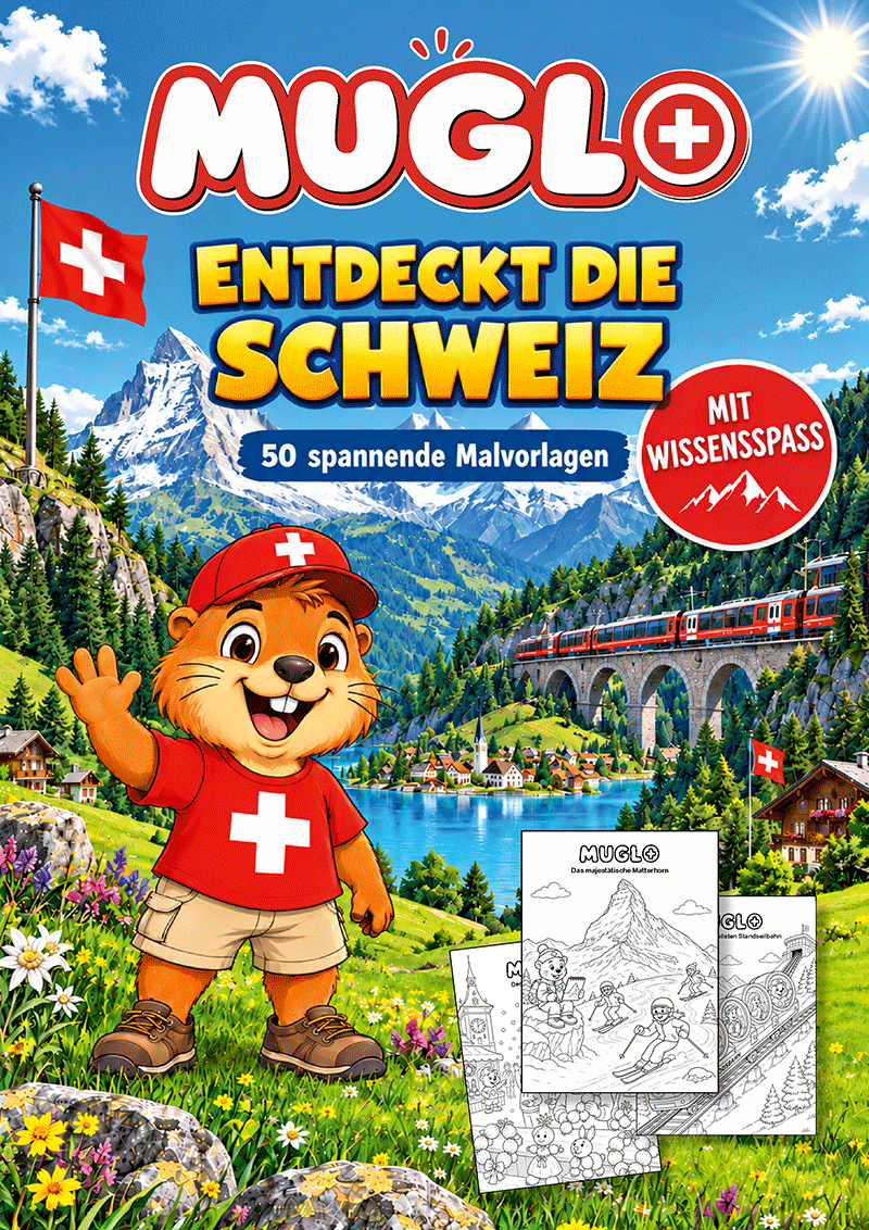 Muglo entdeckt die Schweiz Malbuch